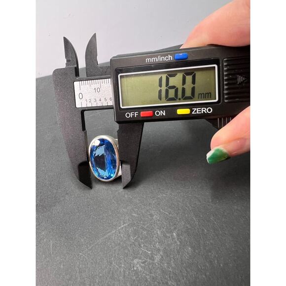 NEW Swiss Blue Topaz sterling silver ring size 7 / 11.79 grams - Picture 7 of 11